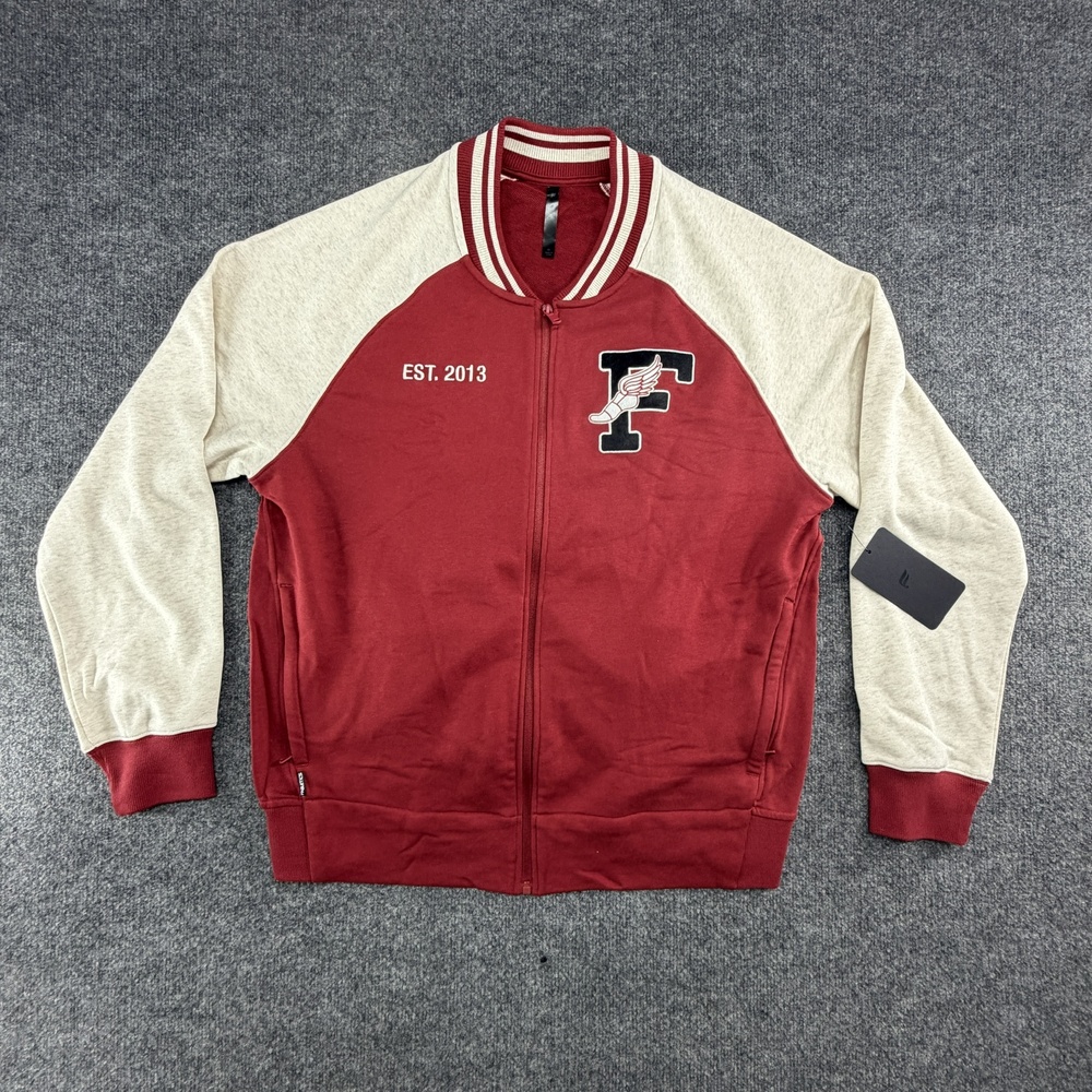 Fabletics Varsity Jacket Mens XL Red Zip YRT Team All State Champions Retired
